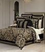 Color:Black/Gold - Image 1 - Brunello Bedding Collection Woven Damask Comforter Set