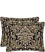 Color:Black/Gold - Image 3 - Brunello Bedding Collection Woven Damask Comforter Set