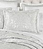 Color:Platinum - Image 3 - Brunello Bedding Collection Woven Damask Comforter Set