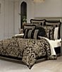 J. Queen New York Brunello Button-Tufted Woven Round Pillow, Color:Black - Image 3