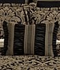 Color:Black/Gold - Image 3 - Brunello Engineered Jacquard Bands Boudoir Pillow