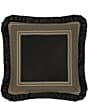 Color:Black/Gold - Image 1 - Brunello Pleated Flange Reversible Square Pillow