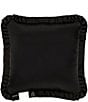 Color:Black/Gold - Image 2 - Brunello Pleated Flange Reversible Square Pillow