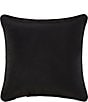 Color:Black/Gold - Image 2 - Calvari Geometric Polished Platinum Striped Border Square Pillow