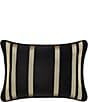 Color:Black/Gold - Image 1 - Calvari Geometric Polished Striped Reversible Boudoir Pillow