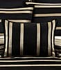 Color:Black/Gold - Image 3 - Calvari Geometric Polished Striped Reversible Boudoir Pillow