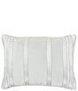 Color:Platinum - Image 1 - Calvari Geometric Polished Striped Reversible Boudoir Pillow