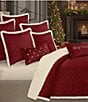 J. Queen New York Casey Quilted Sherpa Quilt Mini Set, Color:Crimson - Image 3