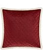 J. Queen New York Casey Sherpa Quilted Euro Sham, Color:Crimson - Image 1