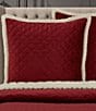 J. Queen New York Casey Sherpa Quilted Euro Sham, Color:Crimson - Image 2