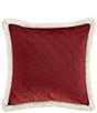 J. Queen New York Casey Sherpa Quilted Square Pillow, Color:Crimson - Image 1
