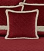 J. Queen New York Casey Sherpa Quilted Square Pillow, Color:Crimson - Image 2