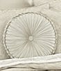 J. Queen New York Celine Button-Tufted Pleated Round Pillow, Color:Champagne - Image 2