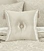 J. Queen New York Celine Button-Tufted Tasseled Reversible 18#double; Square Decorative Pillow, Color:Champagne - Image 2