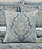 J. Queen New York Celtic Woven Damask Reversible Square Pillow, Color:Spa - Image 3