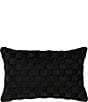 Color:Black - Image 1 - Cipriana Braided Textured Velvet Boudoir Pillow