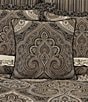 Color:Bronze - Image 3 - Cipriana Grand Scale Damask Reversible Square Throw Pillow