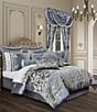 J. Queen New York Dicaprio Scroll Design Embroidered Boudoir Pillow, Color:Powder Blue - Image 4