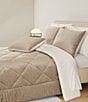 J. Queen New York Everett Diamond Quilted Reversible Comforter Mini Set, Color:Beige - Image 2