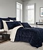 J. Queen New York Everett Diamond Quilted Reversible Comforter Mini Set, Color:Navy - Image 1