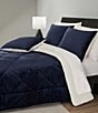 J. Queen New York Everett Diamond Quilted Reversible Comforter Mini Set, Color:Navy - Image 2