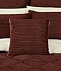 J. Queen New York Everett Ribbed Fleece Reversible Square Throw Pillow, Color:Brick - Image 3