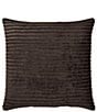 J. Queen New York Everett Ribbed Fleece Reversible Square Throw Pillow, Color:Mocha - Image 1