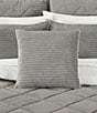 J. Queen New York Everett Ribbed Fleece Reversible Square Throw Pillow, Color:Light Grey - Image 3