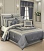J. Queen New York Excelsior Woven Damask Framed Reversible Square Decorative Pillow, Color:French Blue - Image 4