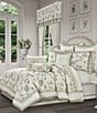 J. Queen New York Fairview Bordered with Embroidery Reversible Square Decorative Throw Pillow, Color:Sage - Image 4