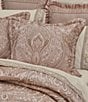 Color:Blush - Image 2 - Fiorello Grand-Scale Woven Damask Comforter Set