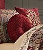 Color:Red - Image 2 - Garnet Tufted Round Decorative Pillow