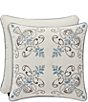 Color:White - Image 1 - Giovanni Embroidered Square Pillow
