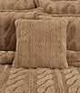 J. Queen New York Holiday Collection Cava Twisted Cable Design Reversible Square Pillow, Color:Gold - Image 3