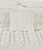 J. Queen New York Holiday Collection Cava Twisted Cable Design Reversible Square Pillow, Color:Winter White - Image 3