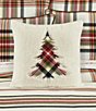 J. Queen New York Holiday Collection Christopher Plaid Appliqued Christmas Shaped Tree Reversible Square Pillow - Image 3