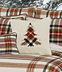 J. Queen New York Holiday Collection Christopher Plaid Appliqued Christmas Shaped Tree Reversible Square Pillow - Image 4