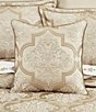 Color:Champagne - Image 3 - Inspired Sezanne Grand Scale Damask 20-inch Reversible Square Decorative Pillow