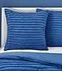 J. Queen New York J. By J. Queen New York Darby Tufted Striped Pattern Euro Sham, Color:Azure - Image 3