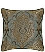 Color:Spa Blue - Image 1 - Kensington Woven Damask Reversible Square Pillow