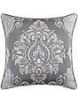 J. Queen New York Krista Woven Damask Reversible Decorative Square Pillow, Color:Powder Blue - Image 1