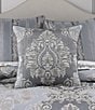 J. Queen New York Krista Woven Damask Reversible Decorative Square Pillow, Color:Powder Blue - Image 3