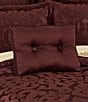 Color:Maroon - Image 3 - La Boheme Two Button-Tufted Gusseted Boudoir Pillow