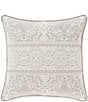 Color:Beige - Image 1 - Laura Lynn Embroidered Damask Square Pillow