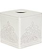 Color:White - Image 1 - Lauralynn Embossed Glazed Ceramic Tissue Cover