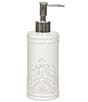 Color:White - Image 1 - Lauralynn Embossed Glazed Ceramic Lotion Pump Dispenser