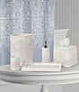 Color:White - Image 2 - Lauralynn Embossed Glazed Ceramic Wastebasket