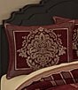 J. Queen New York Laurenza Engineered Woven Damask Oversized Comforter Set, Color:Crimson - Image 2