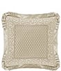 Color:Ivory - Image 1 - Lazlo Tear-Drop Diamond Pattern Embellished Flanged Square Pillow