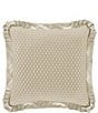 Color:Ivory - Image 2 - Lazlo Tear-Drop Diamond Pattern Embellished Flanged Square Pillow
